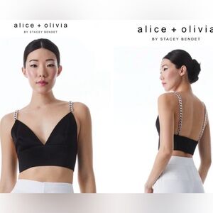 Alice + Olivia CARLI BRA TOP WITH CHAIN STRAPS NWOT